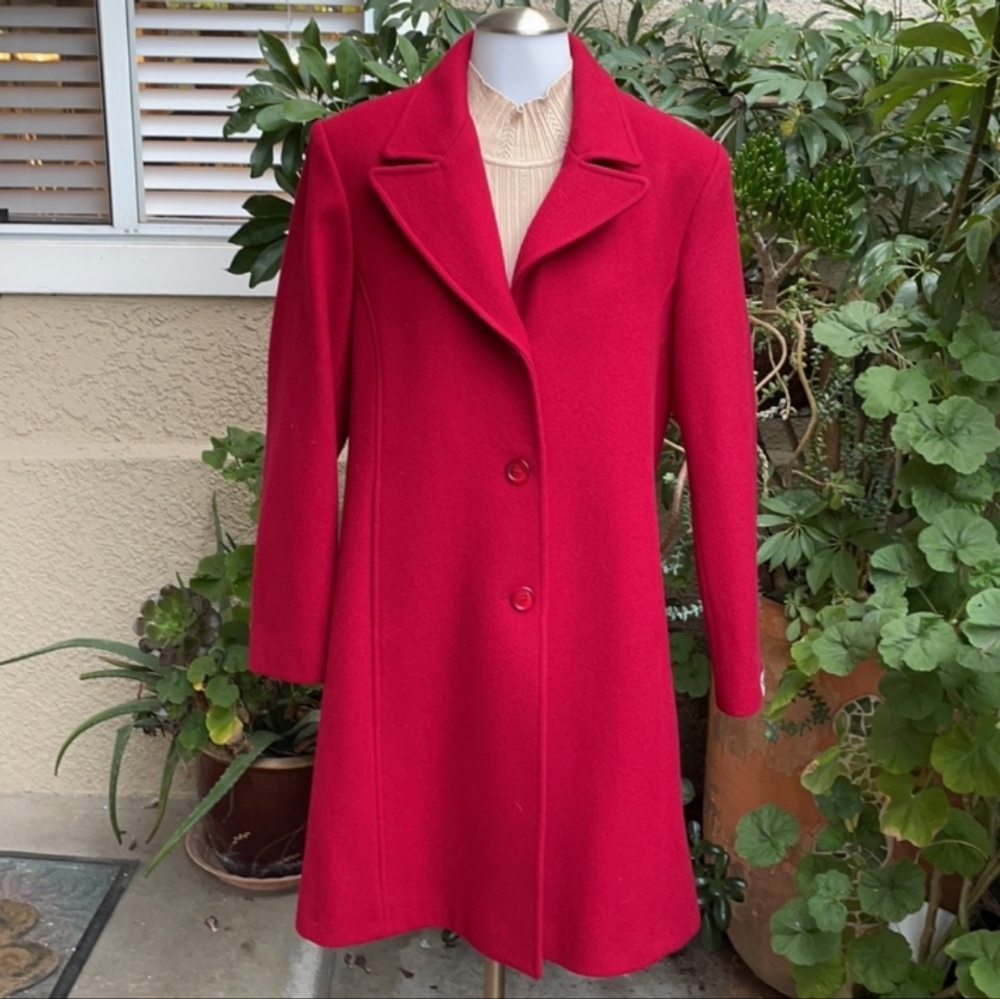 MDP Mario De Pinto Red Wool Coat